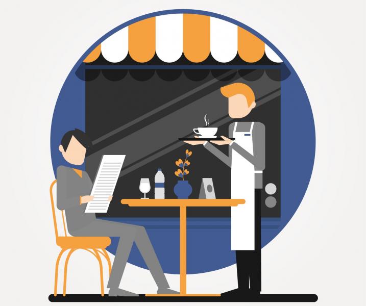 خدمة المطاعم والكافيهات